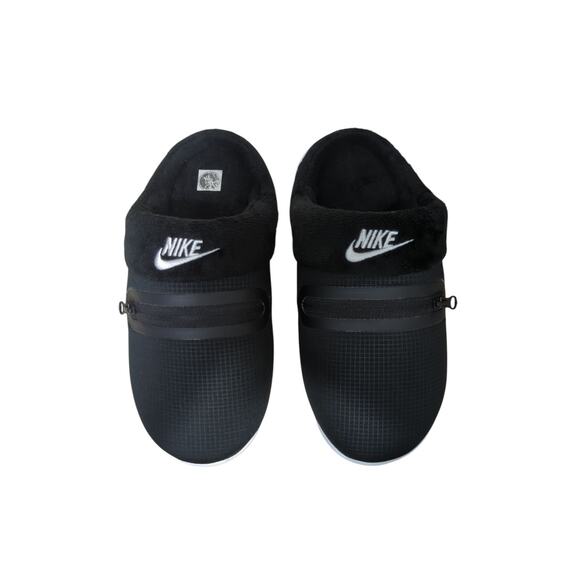 Nike Burrow Slippers Black White Comfy Women's Size 5 Zipper Pocket - Picture 3 of 6